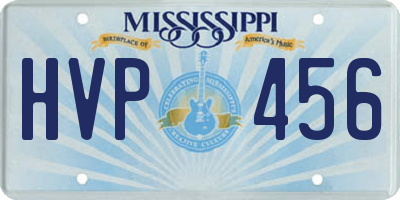 MS license plate HVP456