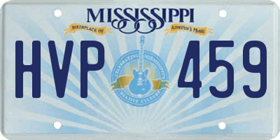 MS license plate HVP459
