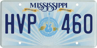 MS license plate HVP460
