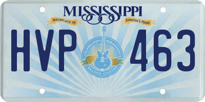 MS license plate HVP463