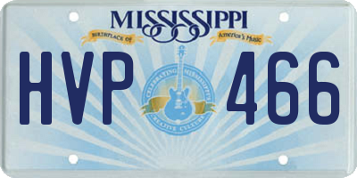 MS license plate HVP466
