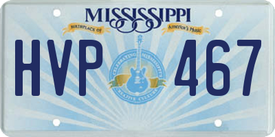 MS license plate HVP467