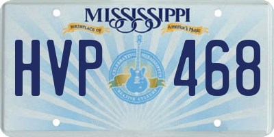 MS license plate HVP468
