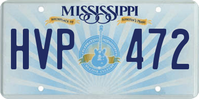 MS license plate HVP472
