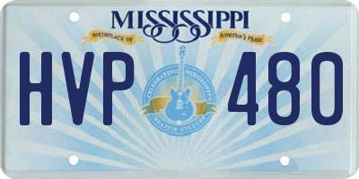 MS license plate HVP480