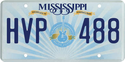 MS license plate HVP488