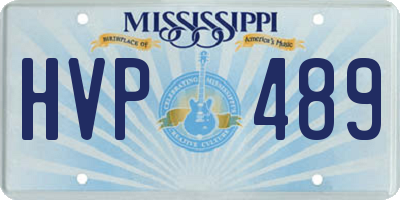 MS license plate HVP489