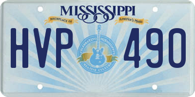 MS license plate HVP490