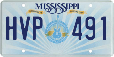 MS license plate HVP491