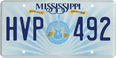 MS license plate HVP492