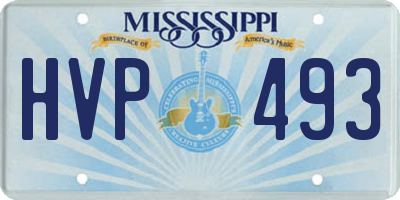 MS license plate HVP493