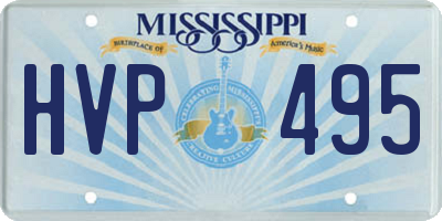 MS license plate HVP495
