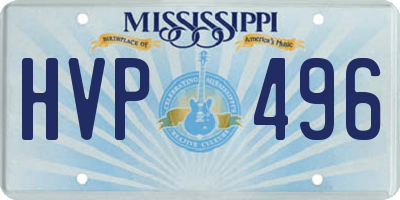 MS license plate HVP496
