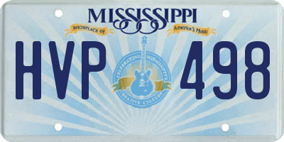 MS license plate HVP498