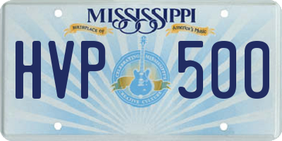 MS license plate HVP500