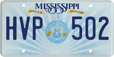 MS license plate HVP502