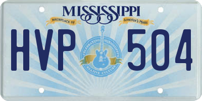 MS license plate HVP504