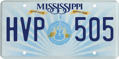 MS license plate HVP505