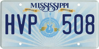 MS license plate HVP508