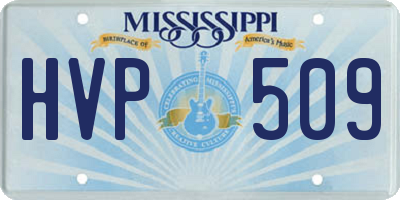 MS license plate HVP509