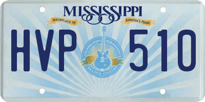 MS license plate HVP510