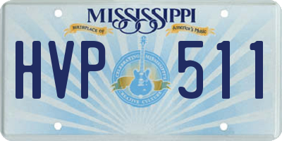 MS license plate HVP511