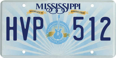 MS license plate HVP512