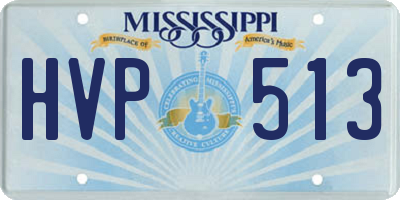 MS license plate HVP513