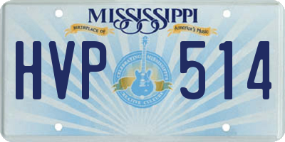 MS license plate HVP514
