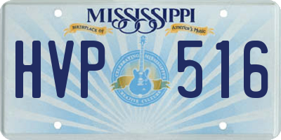 MS license plate HVP516