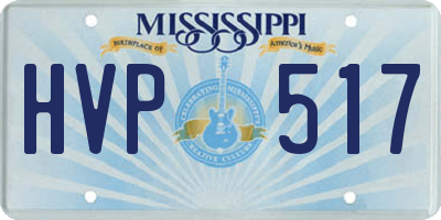 MS license plate HVP517