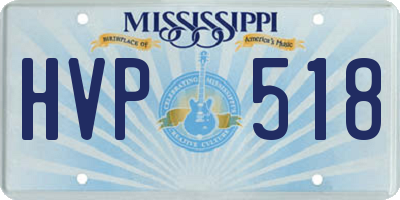 MS license plate HVP518