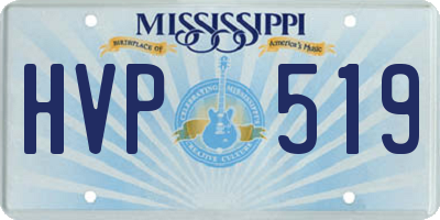 MS license plate HVP519
