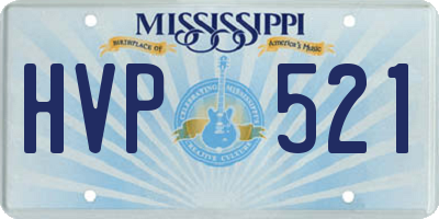 MS license plate HVP521