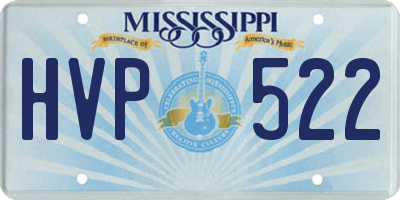 MS license plate HVP522