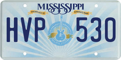 MS license plate HVP530