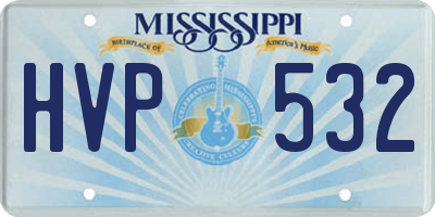 MS license plate HVP532