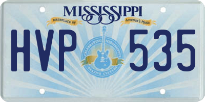 MS license plate HVP535