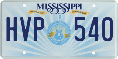 MS license plate HVP540