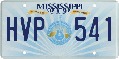 MS license plate HVP541