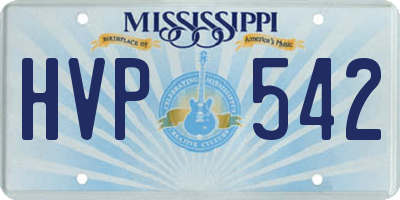 MS license plate HVP542