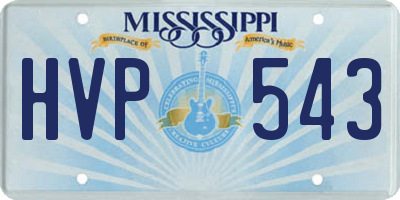 MS license plate HVP543