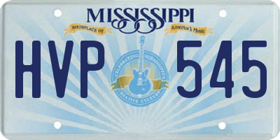 MS license plate HVP545
