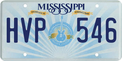 MS license plate HVP546