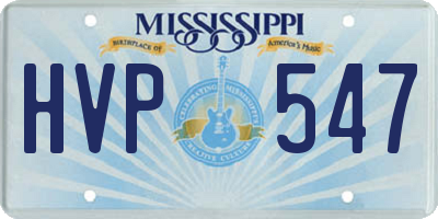 MS license plate HVP547