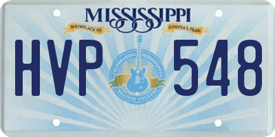 MS license plate HVP548