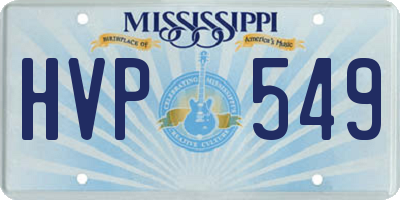 MS license plate HVP549