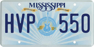 MS license plate HVP550