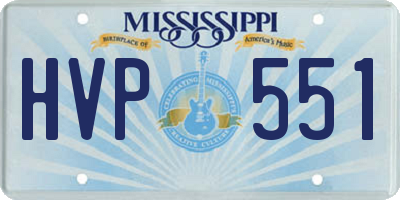 MS license plate HVP551