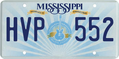 MS license plate HVP552